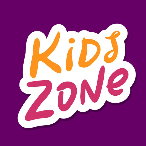 Zona para niños Vector Banner Design Aislado sobre fondo púrpura — Archivo Imágenes Vectoriales