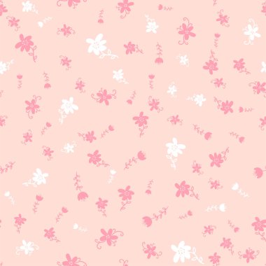 Pembe karalama çiçekleriyle kusursuz desenli. Bitmek bilmeyen bir çiçek deseni. Duvar kağıdı, desen dolguları, web sayfası arkaplanı, yüzey dokuları için