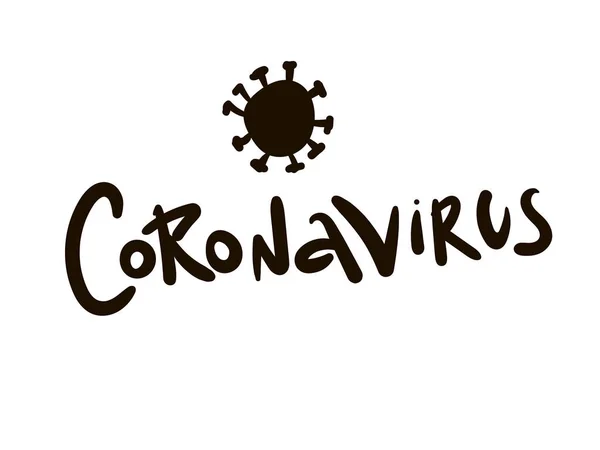 Lettrage Stop Coronavirus Black 2019 Ncov Novel Coronavirus Bacteria Pas — Image vectorielle