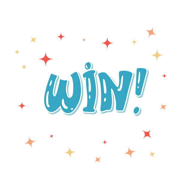 Поздравление с победой. шаблон баннера с буквенной композицией Типография для дизайна баннеров, плакатов или одежды. Векторное приглашение
