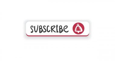 Sosyal Ağ Animasyonu. Beyaz Ekran Arkaplanı abone düğmesi ve çan bildirimi. 4 bin.