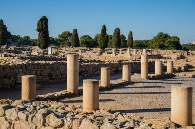 Columns from Greco roman ruins of Emporda clipart