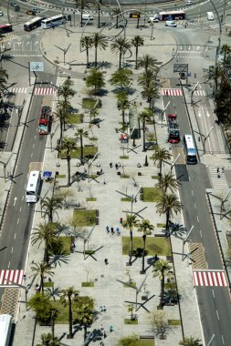 Barcelona Dünya Ticaret Merkezi Caddesi'nin havadan görünümü