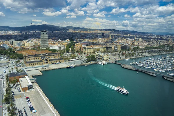 Aerial view of Barcelona bay — Stock Photo, Image