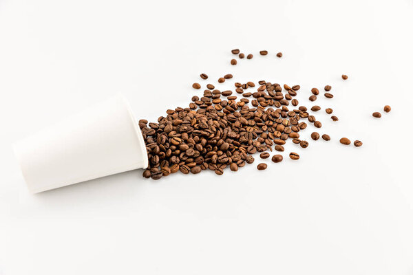 scattered coffee beans 