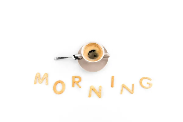 아침에 커피 에스프레소 잔 — 스톡 사진