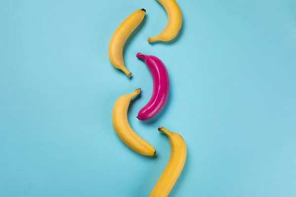 Συλλογή πολύχρωμες μπανάνες — Φωτογραφία Αρχείου