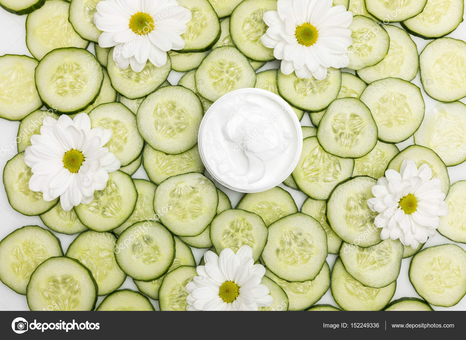 Cucumber face cream — Stock Photo © VikaKhalabuzar 152249336