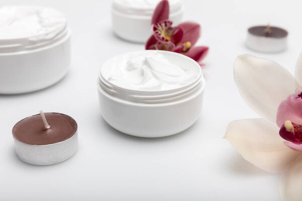 Organic cream with orchids