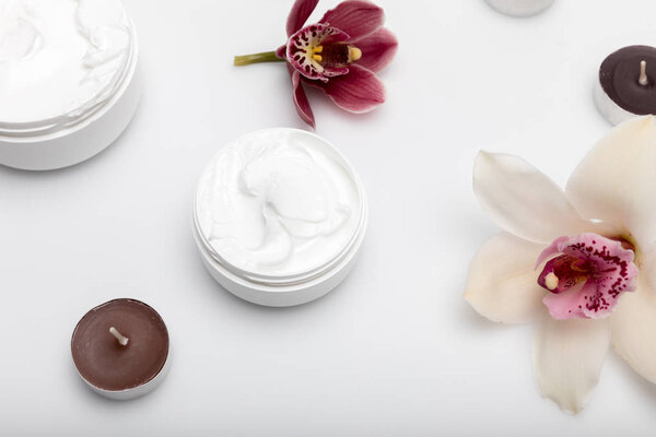 Organic cream with orchids