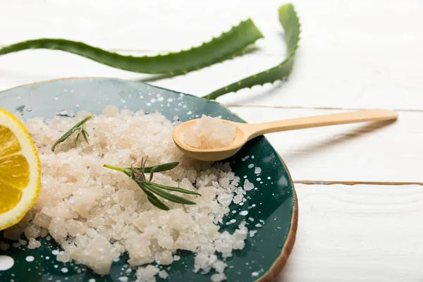 Meersalz und Aloe Vera — Stockfoto