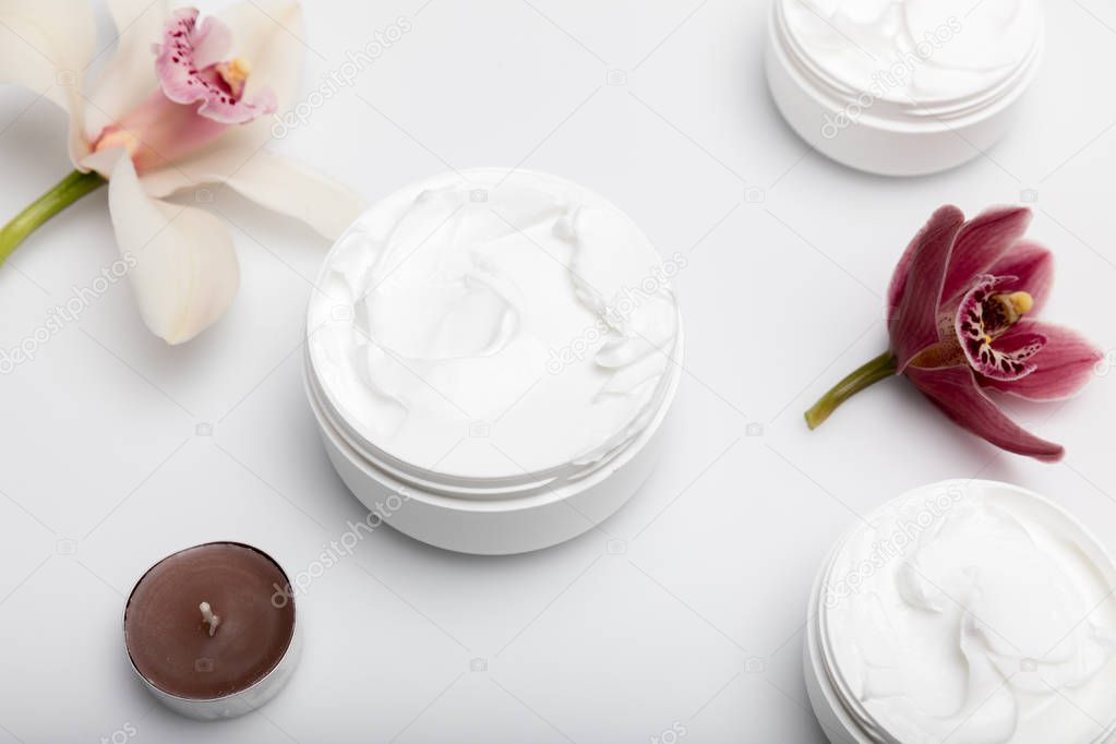 Organic cream with orchids