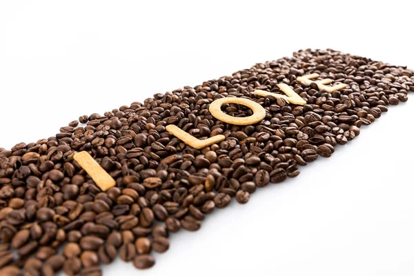 Café en grains avec biscuits — Photo de stock