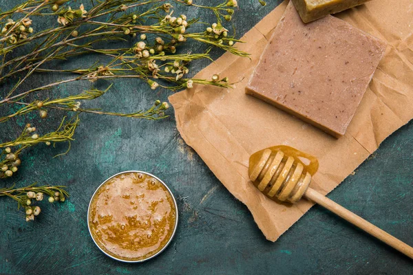 Ingredientes para cosméticos caseiros — Fotografia de Stock