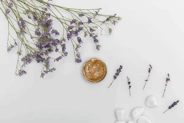 Scrub and dried lavender — Stock Photo