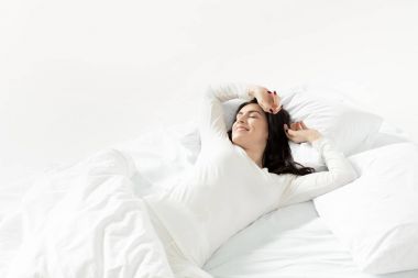 woman in sleepwear awakening clipart