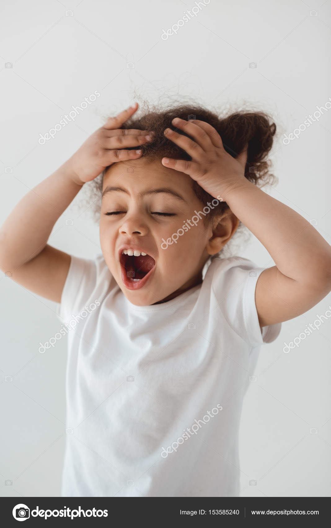 Emotional little kid girl Stock Photo by ©SashaKhalabuzar 153585240
