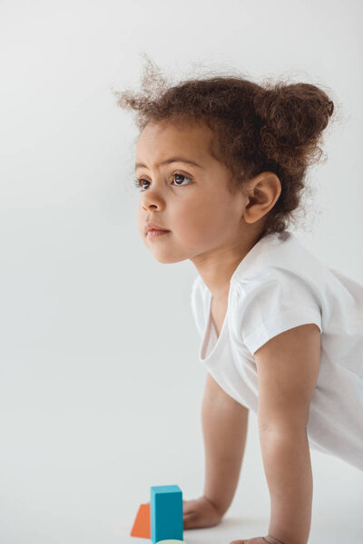 little kid girl crawling