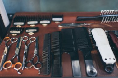 Barber professional equipment  clipart