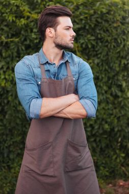 çapraz kolları olan dalgın bahçıvan