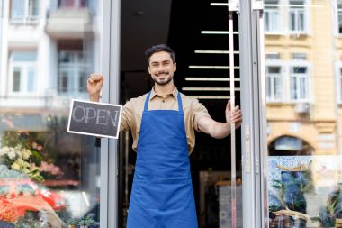 florist with open sign clipart