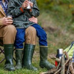 Father and son in camping