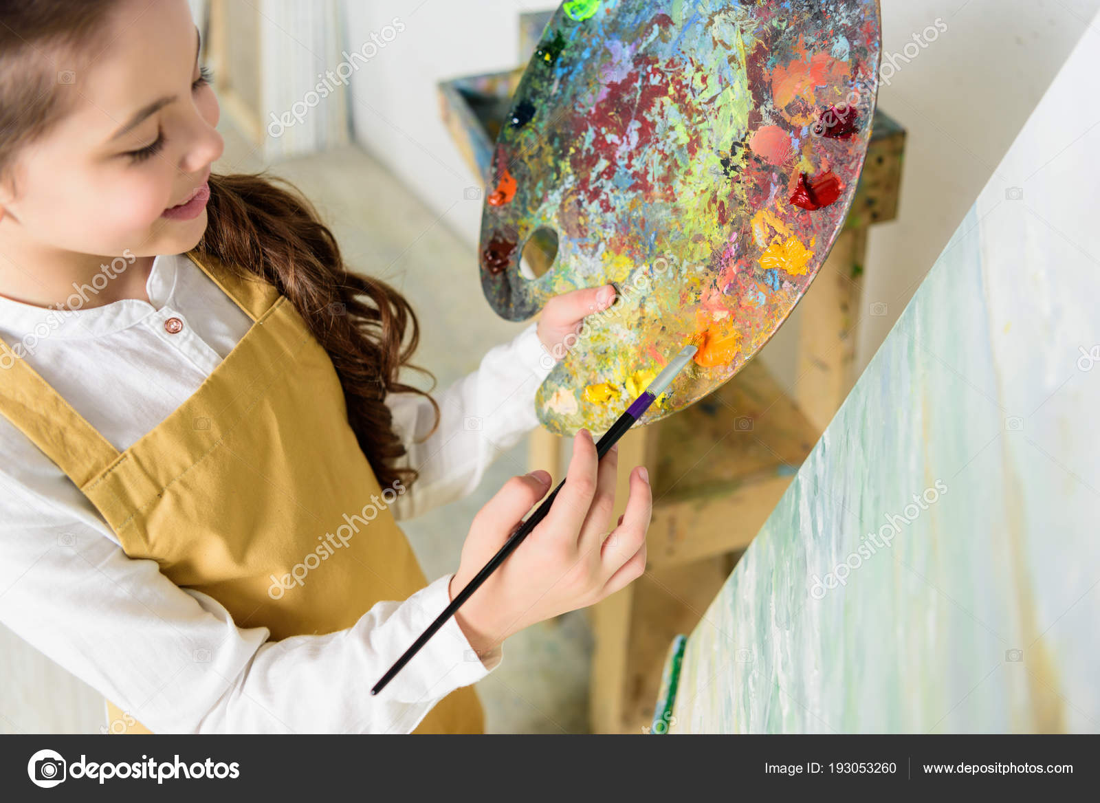 Smiling Beautiful Female Artist Holding Painting Brush, 59% OFF