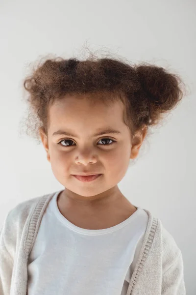 Little kid girl looking at camera — Stock Photo