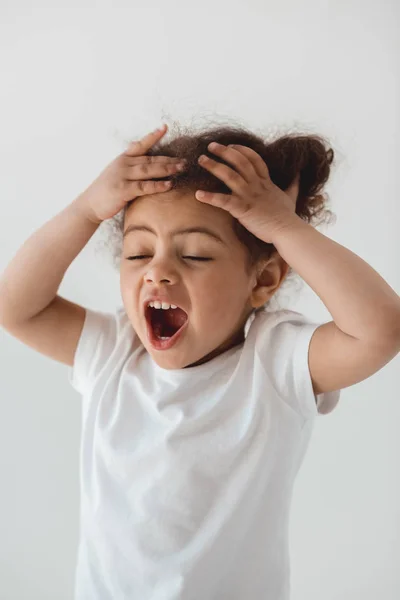 Emotional little kid girl — Stock Photo