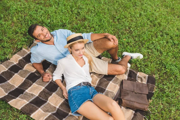 Couple resting in park — Stock Photo