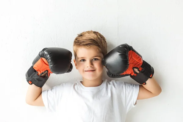 Little boy in boxing gloves — Stock Photo