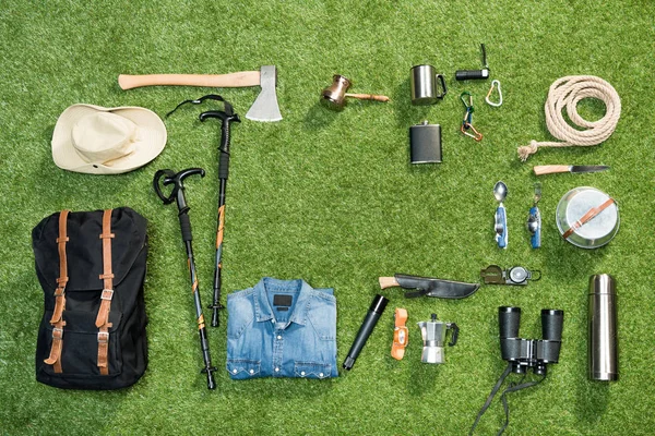 Traveler set, flat lay — Stock Photo, Image