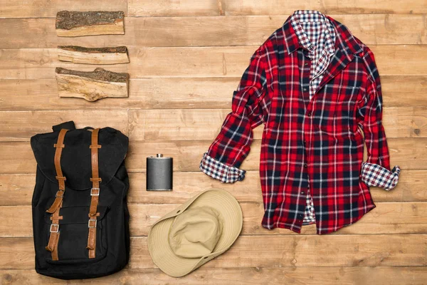 Traveler set, flat lay — Stock Photo, Image