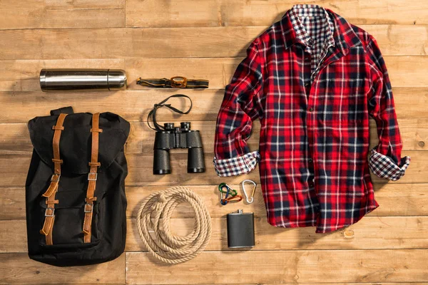 Traveler set, flat lay — Stock Photo, Image