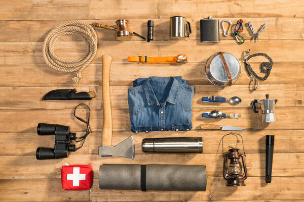 Traveler set, flat lay