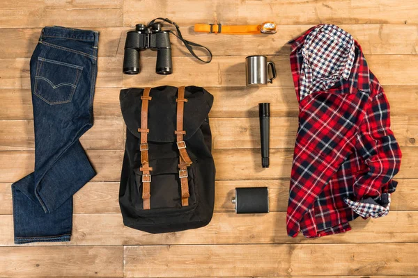 Traveler set, flat lay — Stock Photo, Image