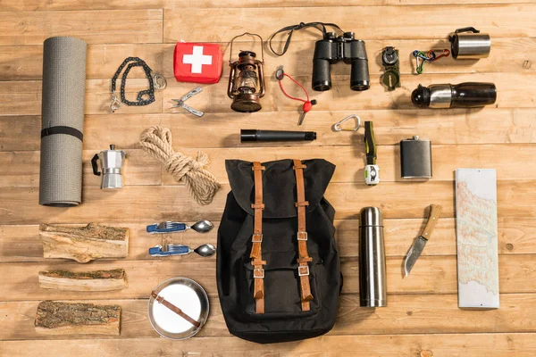 Traveler set, platt låg — Stockfoto