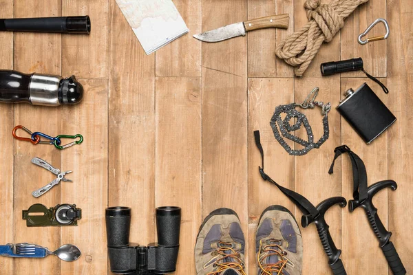 Traveler set, flat lay — Stock Photo, Image