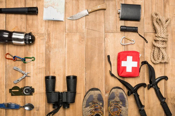 Traveler set, flat lay — Stock Photo, Image