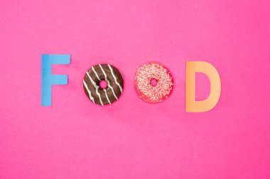 food word made from donuts clipart