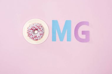 OMG sign with donut  clipart