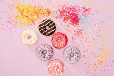 donuts with different sweet glaze clipart