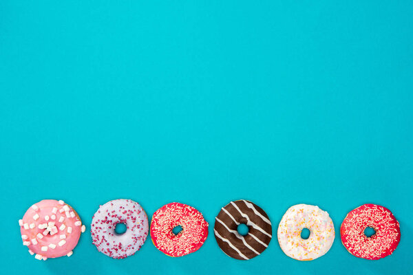 Several donuts with various glaze 