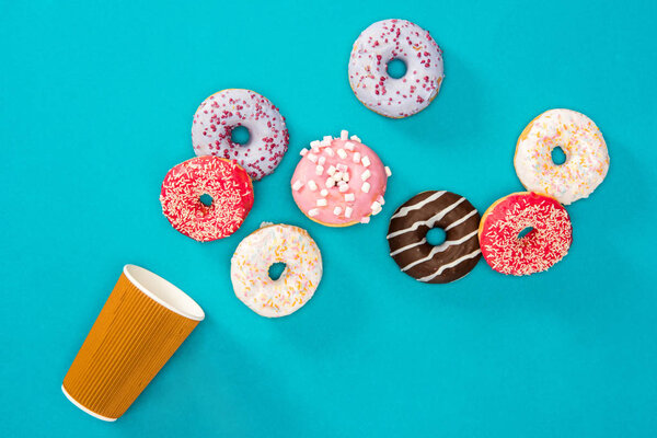 Several donuts with various glaze 