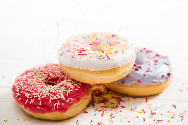 Tasty donuts with frosting