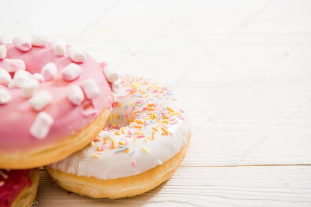 Tasty donuts with frosting