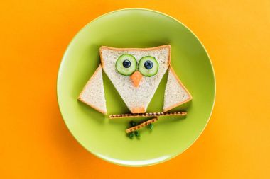 Funny breakfast for child clipart