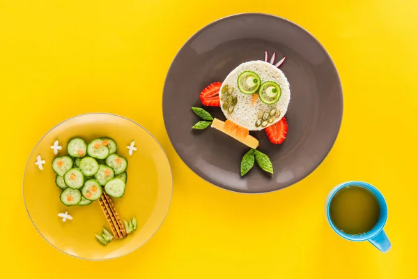 Lustiges Frühstück für Kinder — Stockfoto