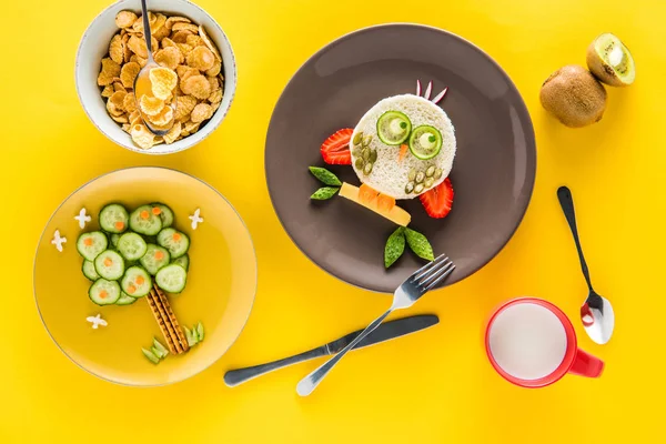 Lucu sarapan untuk anak — Stok Foto