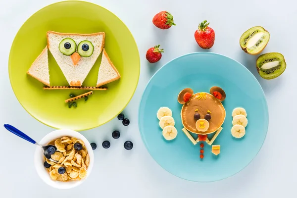 Desayuno infantil de estilo creativo — Foto de Stock
